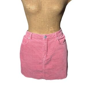 Forever 21 Pink Corduroy Mini Skirt Size L